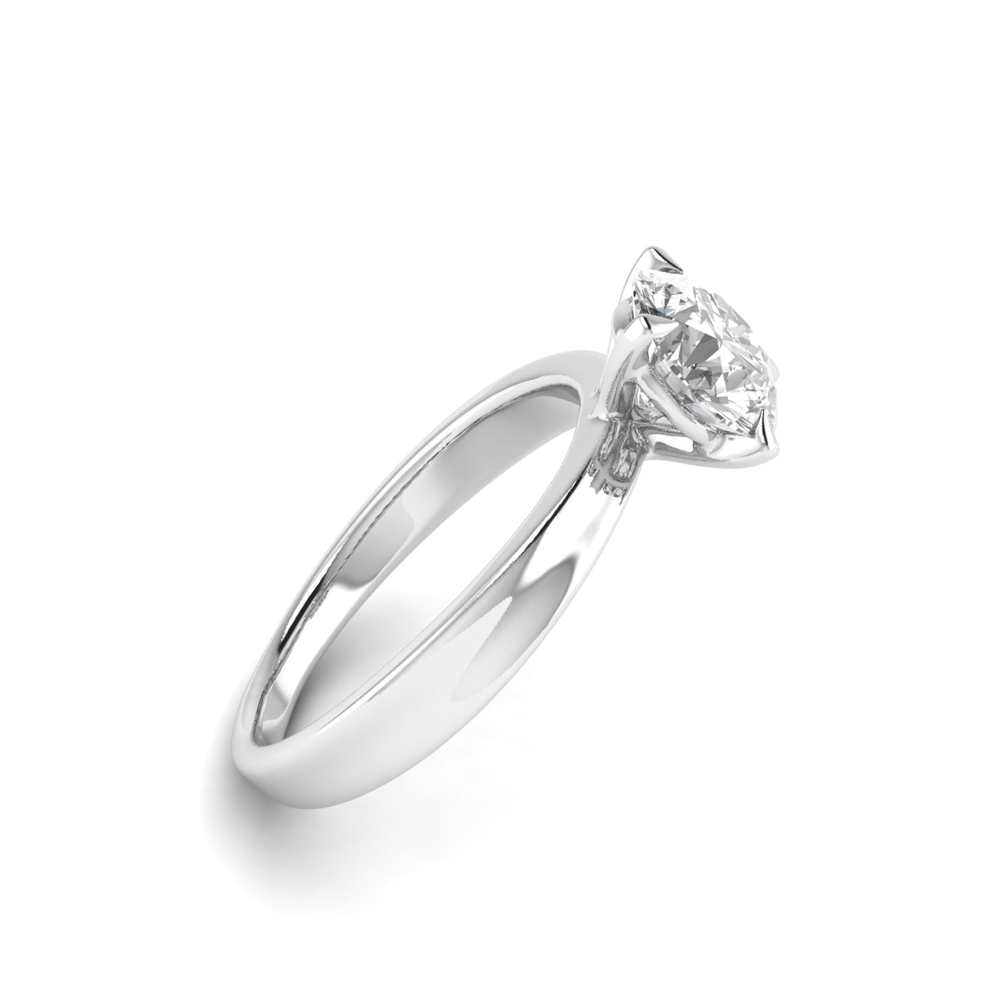 White Gold Studded 1 Carat Lab Grown Diamond Ring-F Color VS1 Clarity.